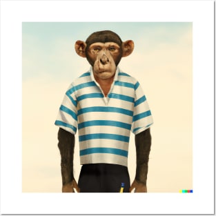 Monkey with Human Clothing Design Posters and Art